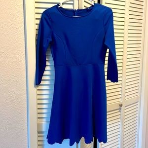 Blue dress with 3/4 length sleeves